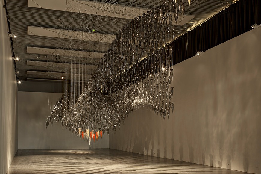 An installation of one thousand blown glass elements