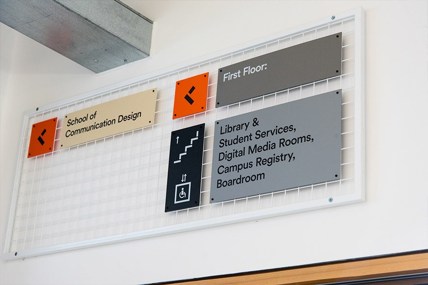 Overhead way-finding signage frames