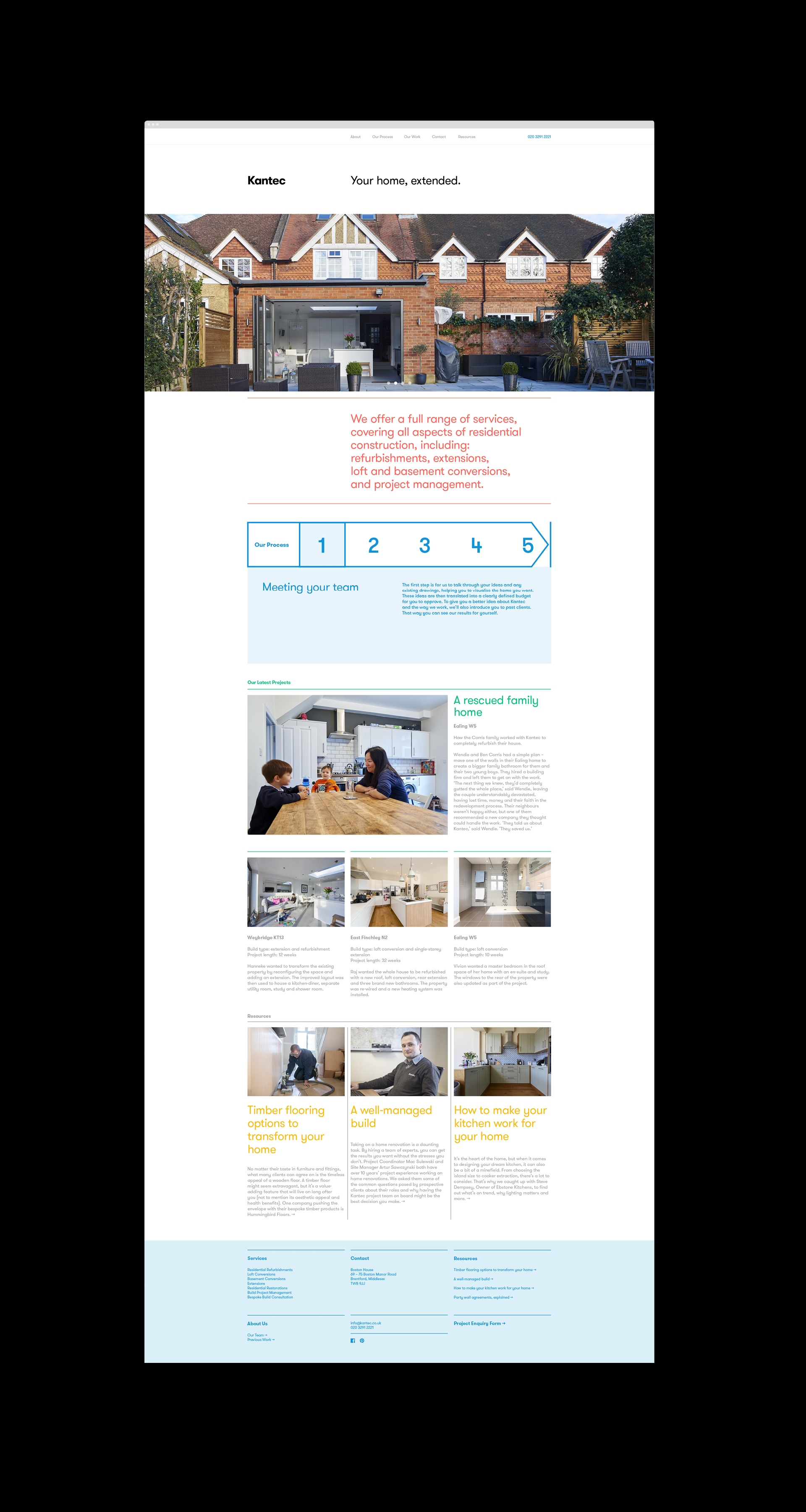 Kantec website homepage layout.