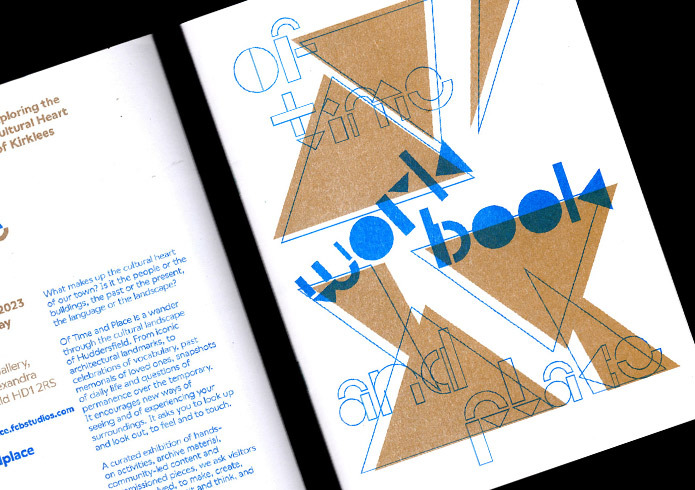 Of Time and Place exhibition work book for kids printed in riso inks.